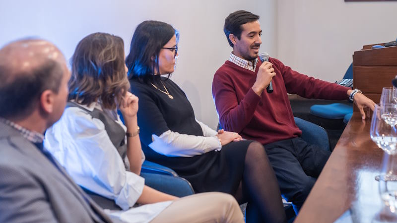 Dr. Nicolás Gambetta, Cra. Sofía Aldecosea, Dra. María Victoria Lafluf e Ing. Santiago Miguel.